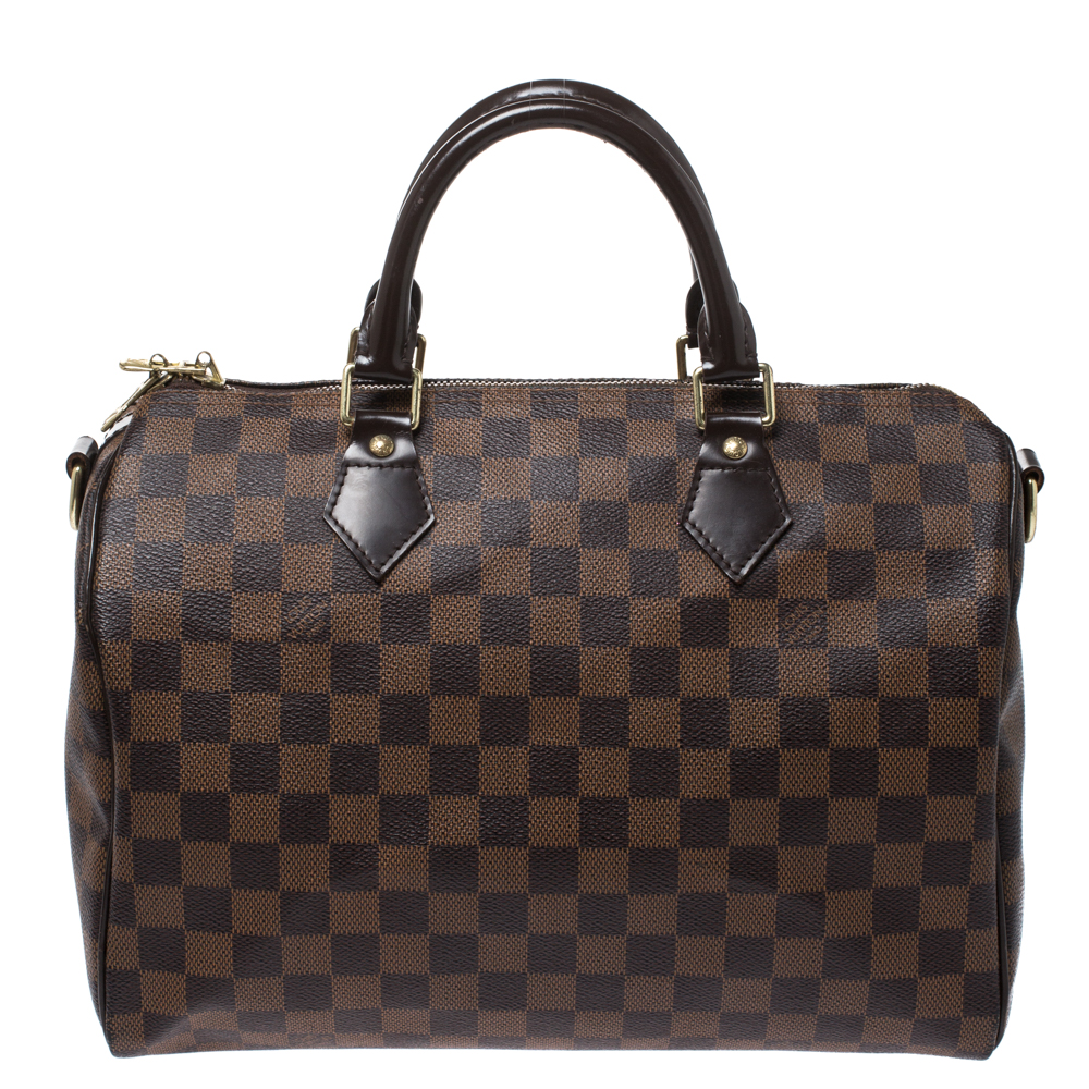Pre Owned Louis Vuitton Damier Ebene Canvas Bandouliere Speedy 30