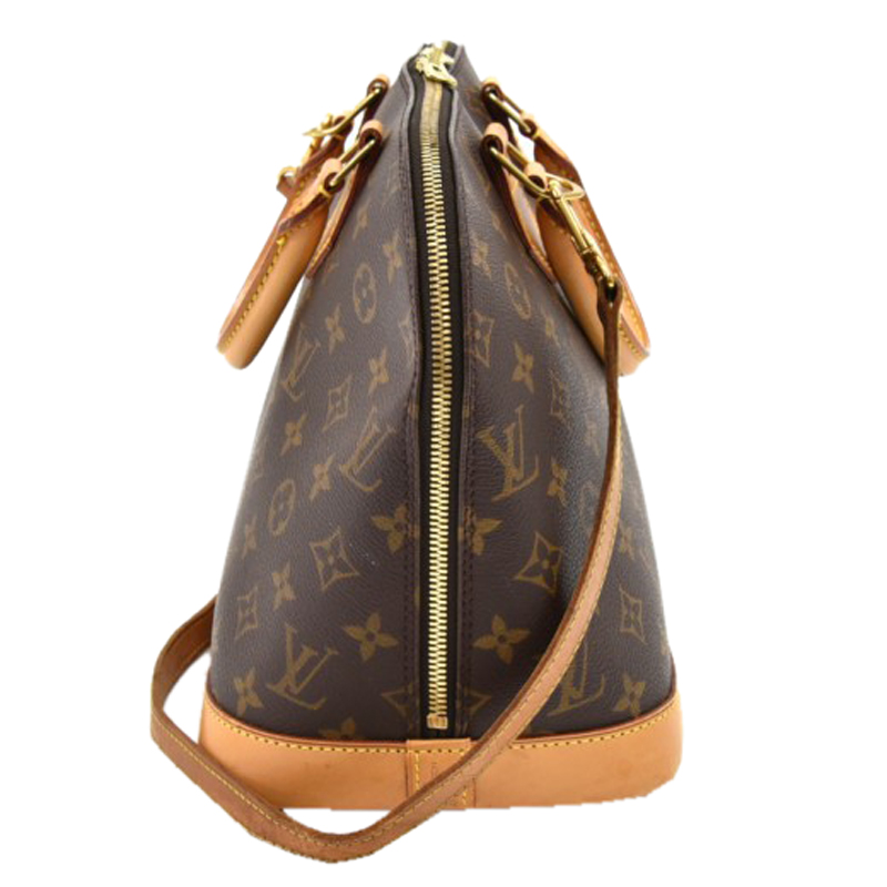 

Louis Vuitton Monogram Canvas Alma Bag With Strap, Brown