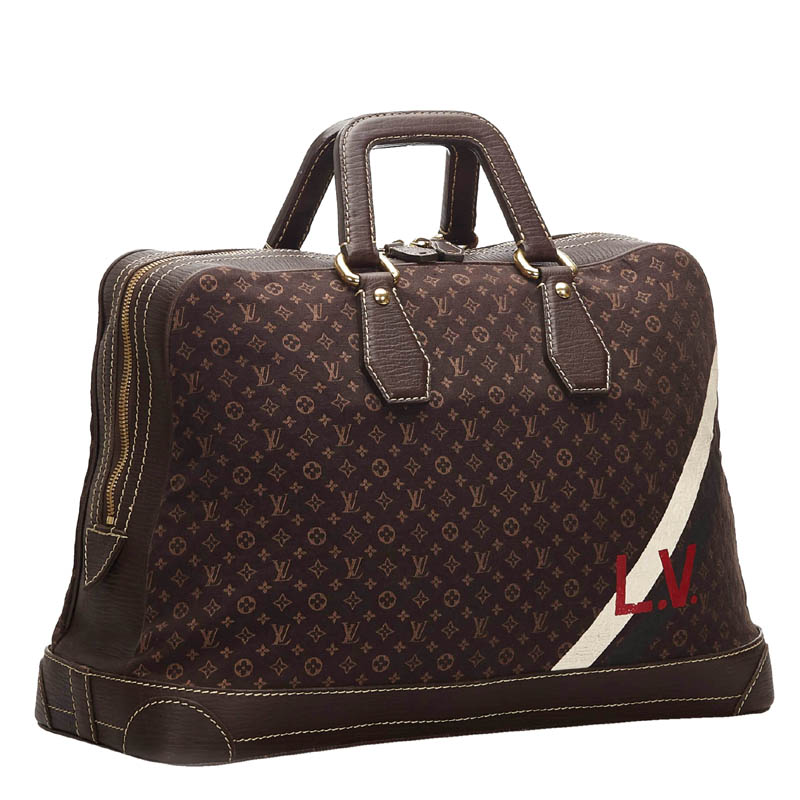 

Louis Vuitton Brown Monogram Mini Lin Initiales Isfahan Caryall Bag