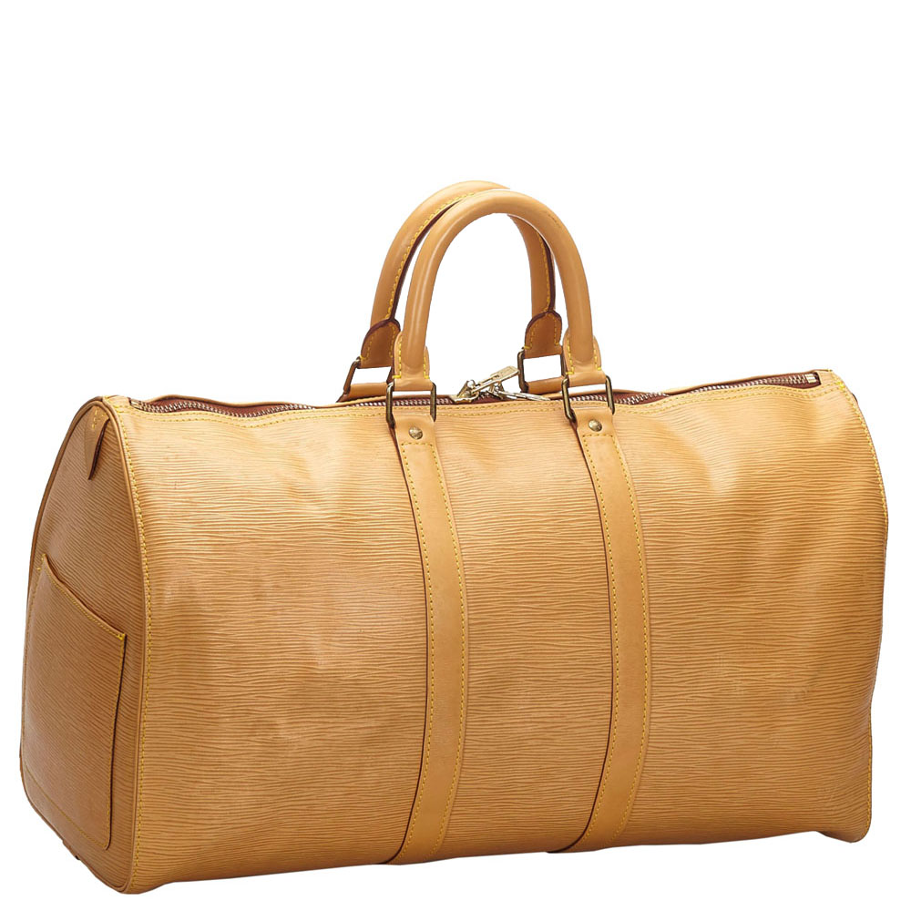 

Louis Vuitton Brown/Beige Epi Leather Keepall 45 Bag