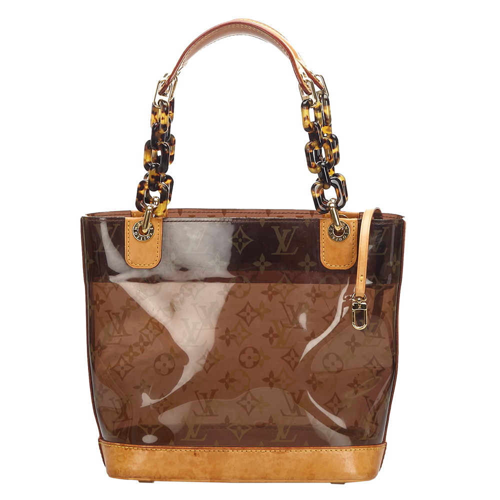 Louis+Vuitton+Cabas+Ambre+Top+Handle+Bag+PM+Brown+PVC for sale