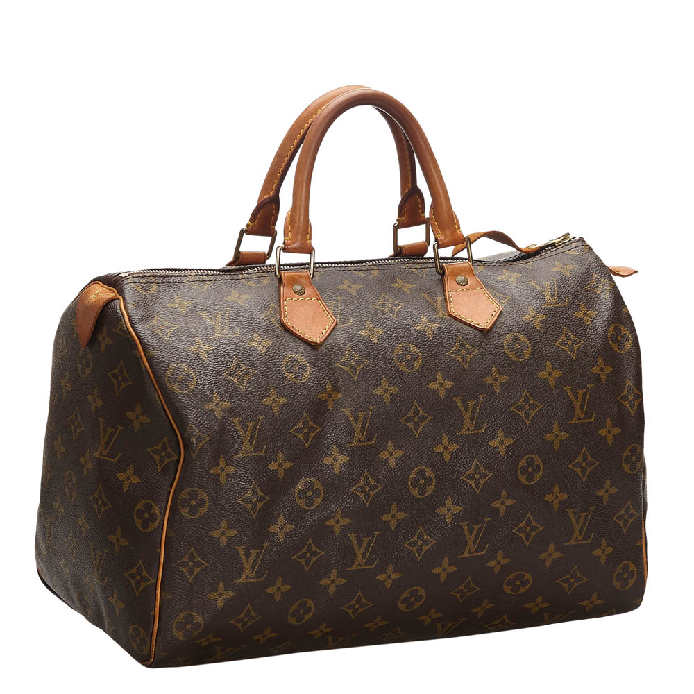 

Louis Vuitton Monogram Canvas Speedy 35 Bag, Brown