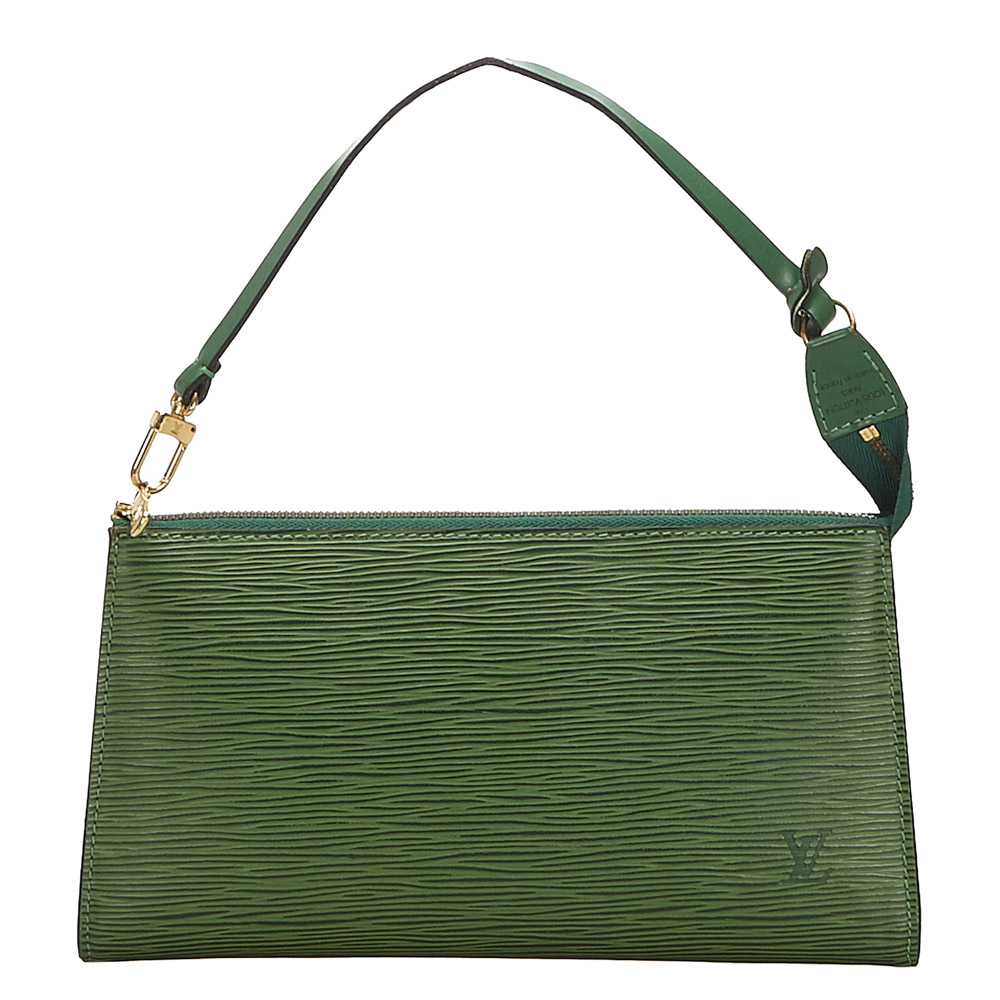 مملوكة مسبقًا Louis Vuitton Green Epi Leather Pochette Accessoires