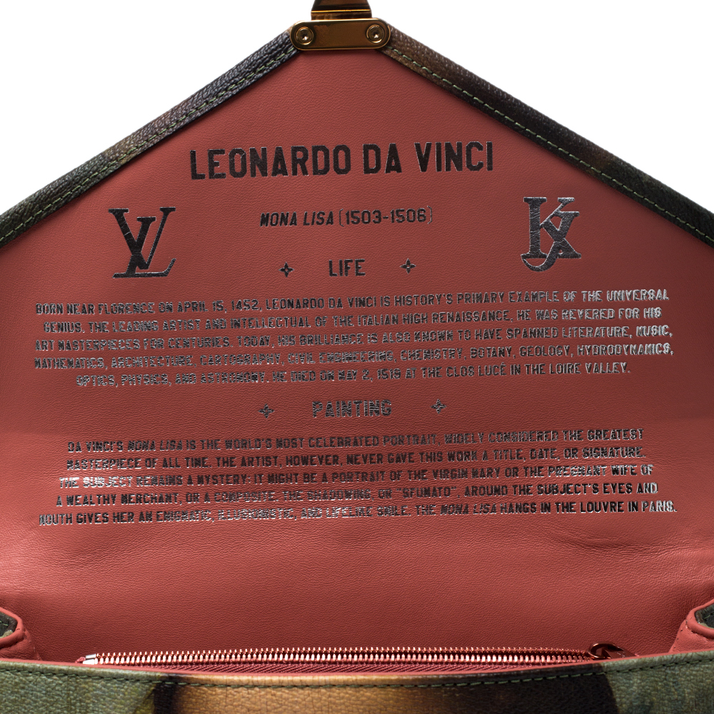 Authenticated used Louis Vuitton Handbag Shoulder Bag 2way Masters Collection Montaigne mm Leonardo Da Vinci Mona Lisa Multicolor Coated Canvas