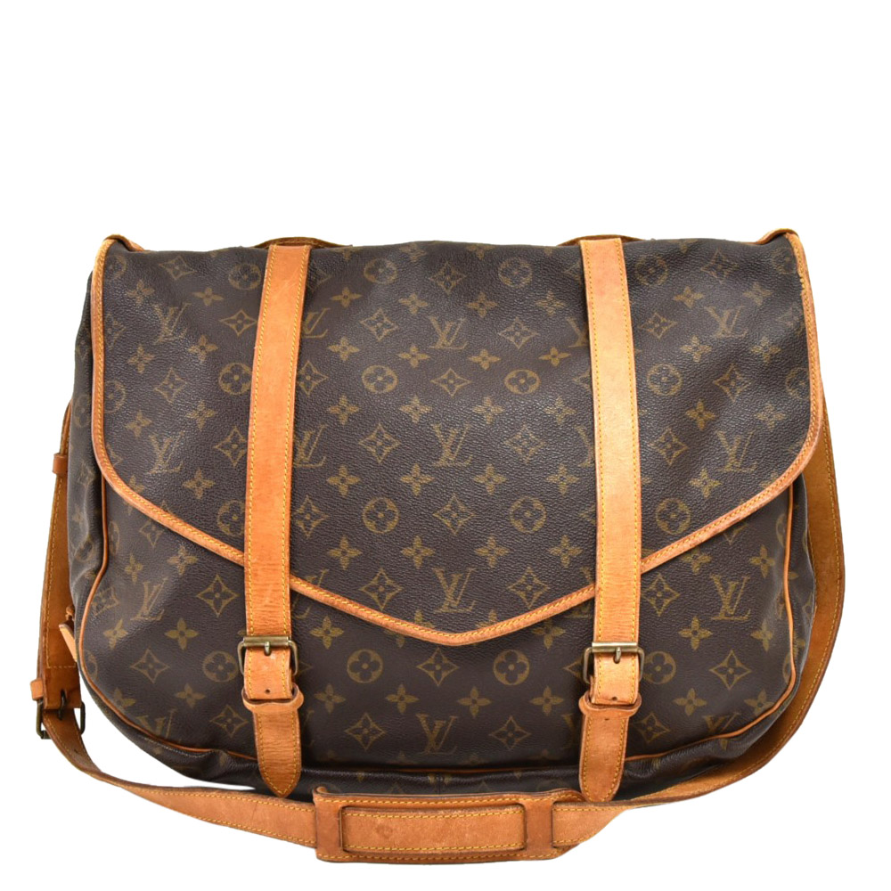 Louis Vuitton Monogram Saumur 43 XL Messenger Bag Brown