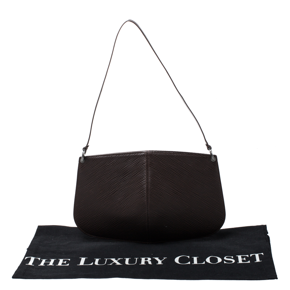 Louis Vuitton Moka Epi Leather Demi-Lune Pochette Bag, Luxury