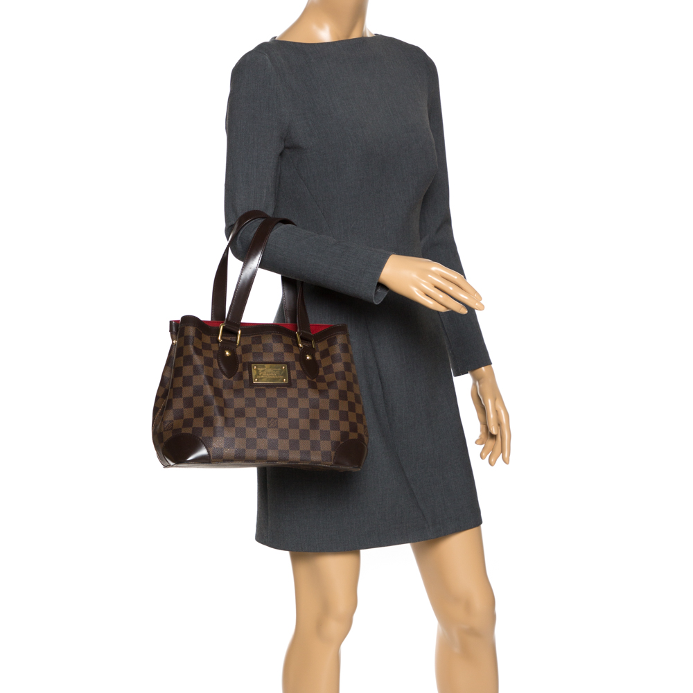 

Louis Vuitton Damier Ebene Canvas Hampstead PM Bag, Brown