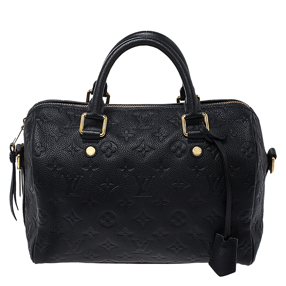 Louis Vuitton Blue Infini Monogram Empreinte Leather Speedy Bandouliere 25 Bag
