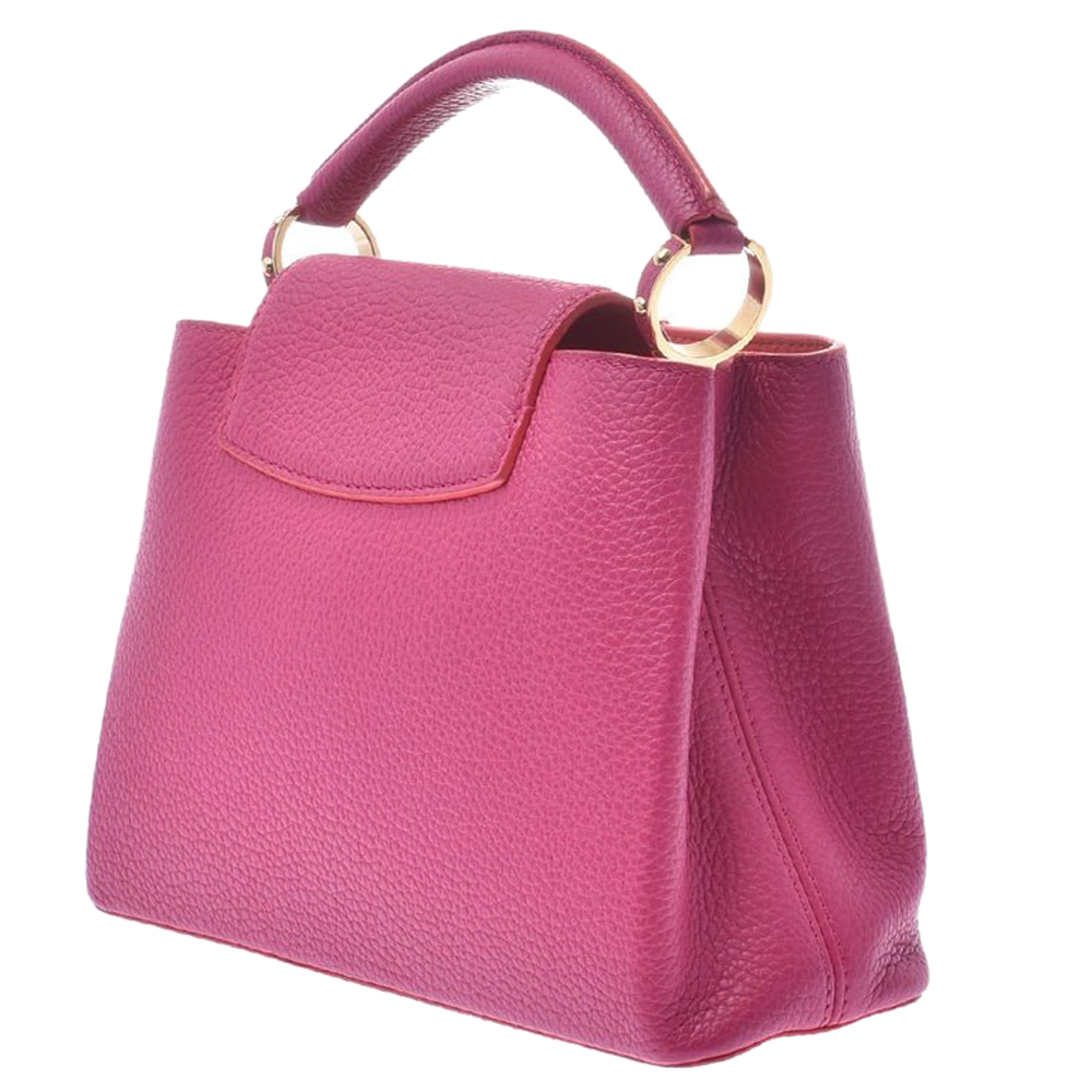 

Louis Vuitton Pink Leather Capucines BB Bag