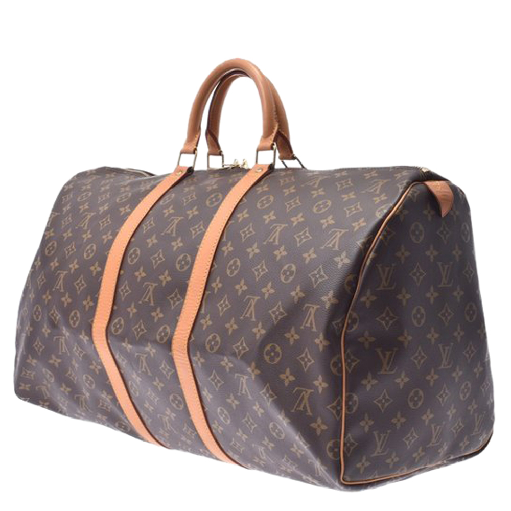 

Louis Vuitton Monogram Canvas Keepal 55 Bag, Brown