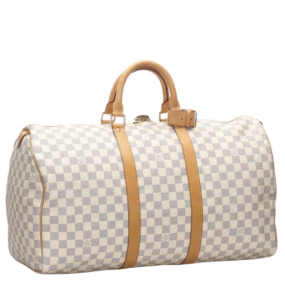 

Louis Vuitton Damier Azur Canvas Keepall 50 Bag, Blue