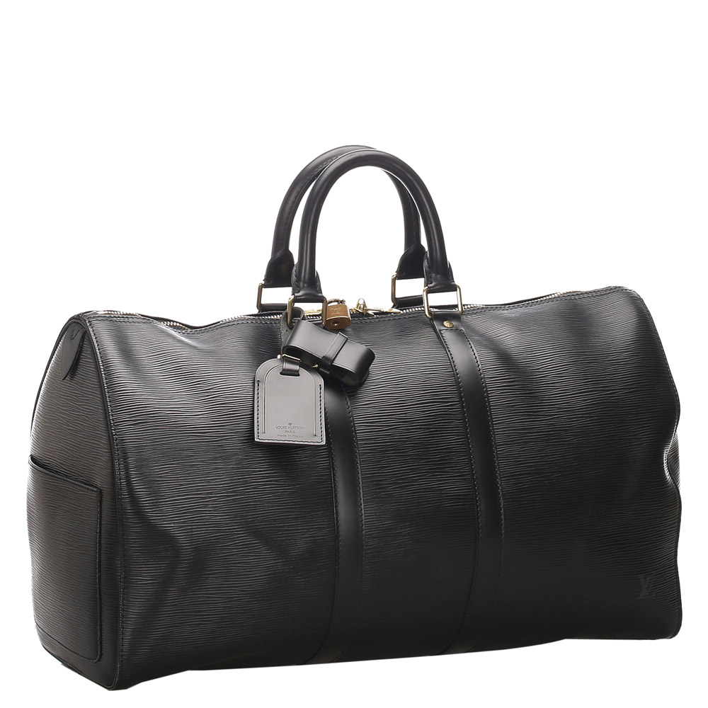 

Louis Vuitton Black Epi Leather Keepall 45 Bag