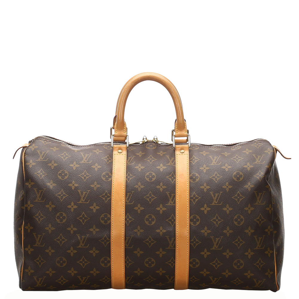 Pre-Owned Louis Vuitton Monogram Canvas Keepall 45 Bag In Brown | ModeSens