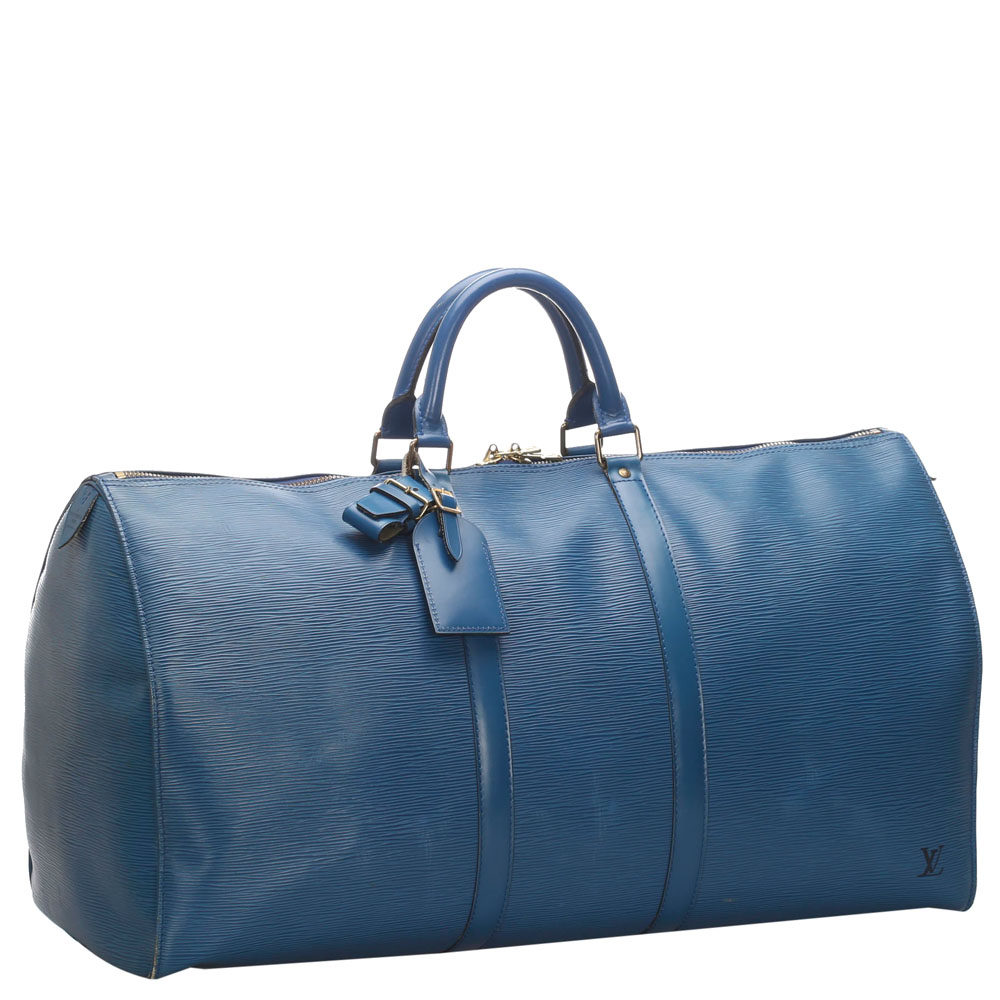 

Louis Vuitton Blue Epi Leather Keepall 50 Bag