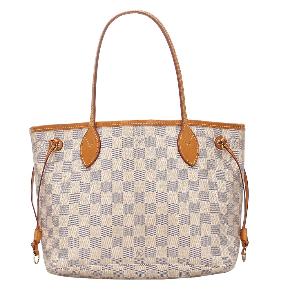 Pre-Owned Louis Vuitton Damier Azur Canvas Neverfull Pm Bag In Blue | ModeSens