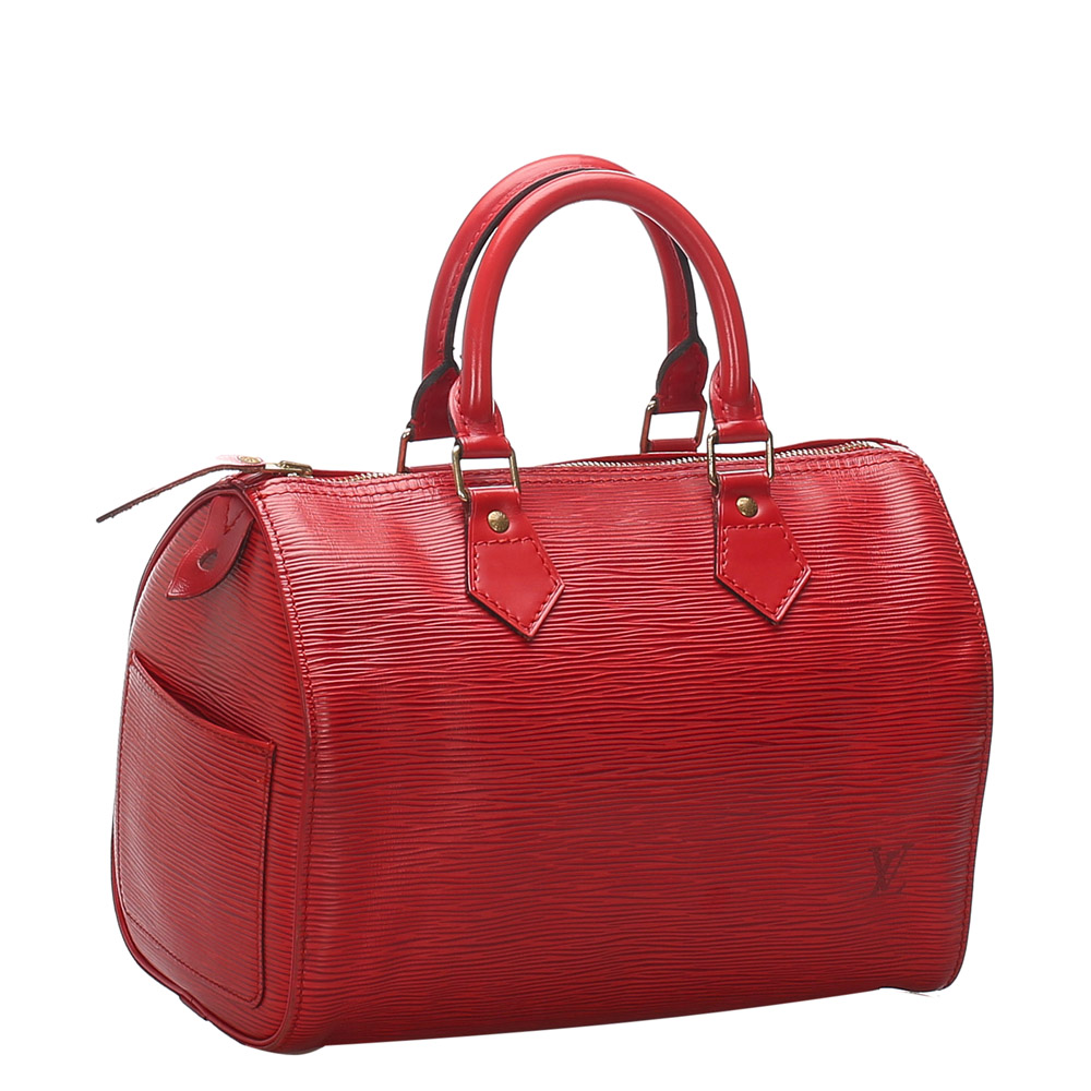 

Louis Vuitton Red Epi Leather Speedy 25 Bag