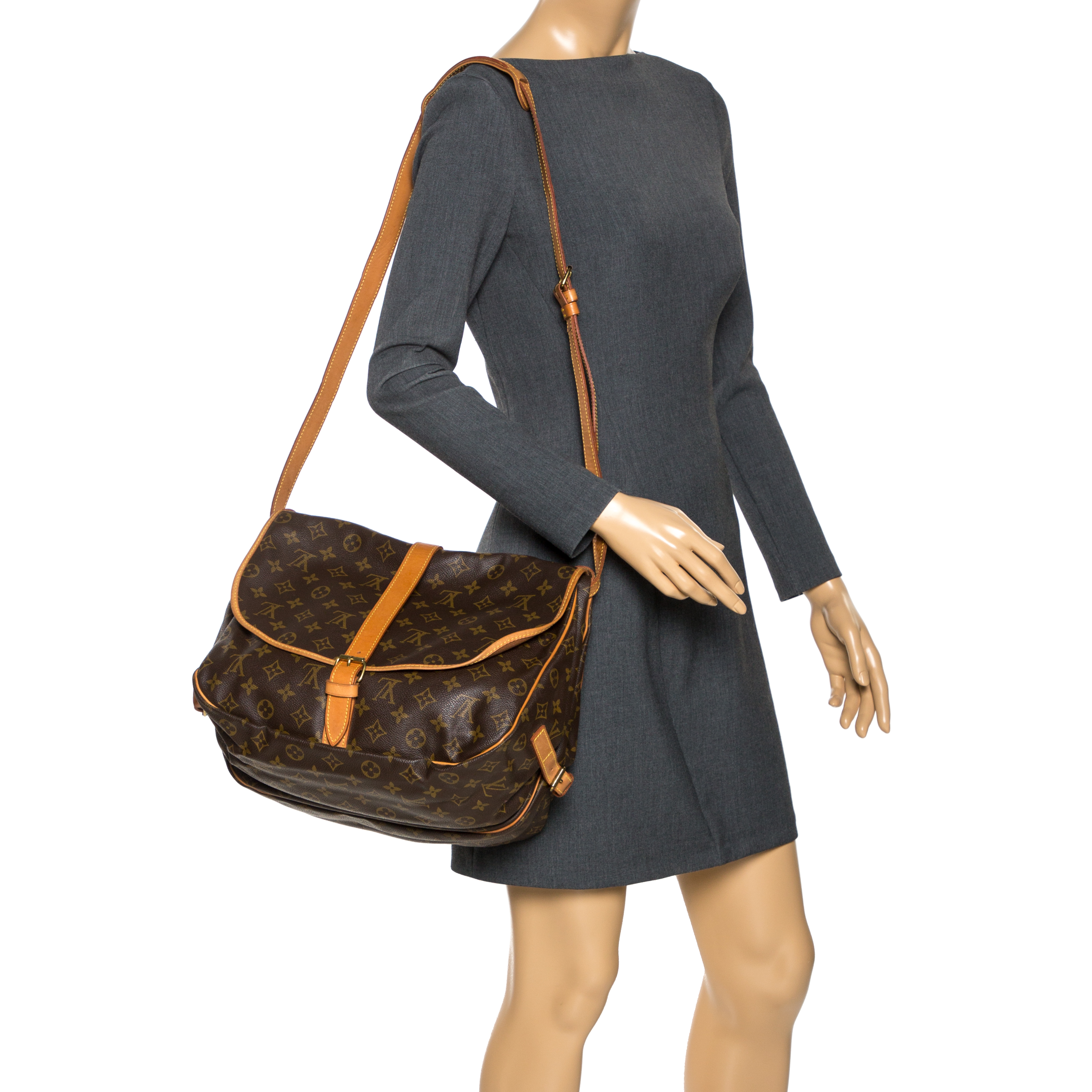 

Louis Vuitton Monogram Canvas Saumur 35 Messenger Bag, Brown