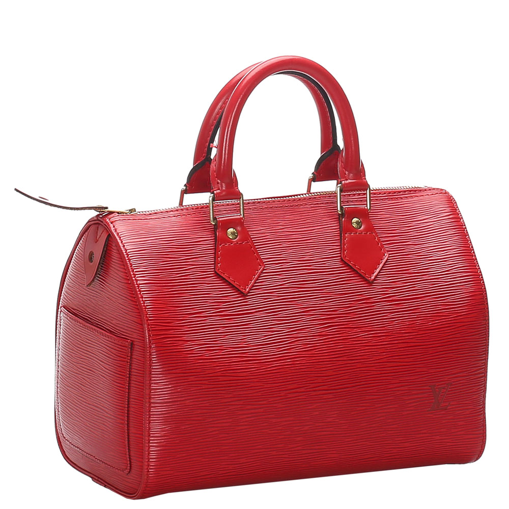 

Louis Vuitton Red Epi Leather Speedy 25 Bag