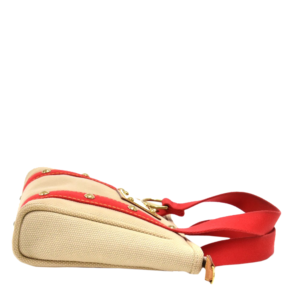 

Louis Vuitton Beige & Red Antigua Canvas PM Bag