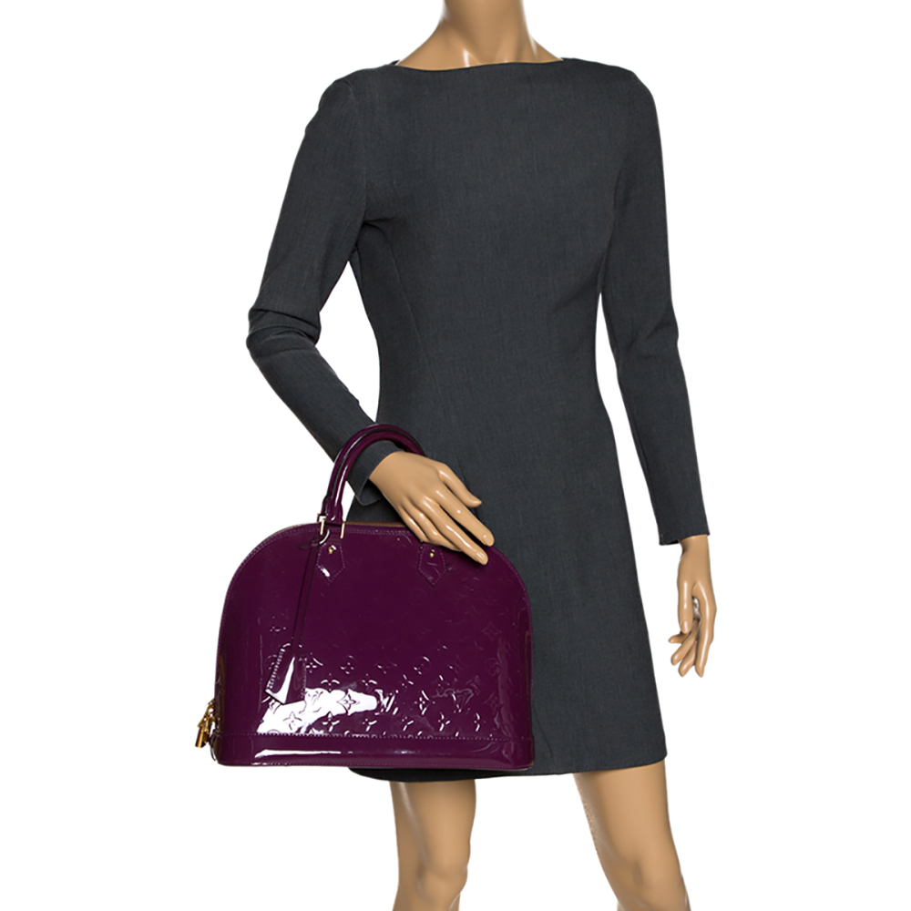 

Louis Vuitton Amethyste Monogram Vernis Alma GM Bag, Purple