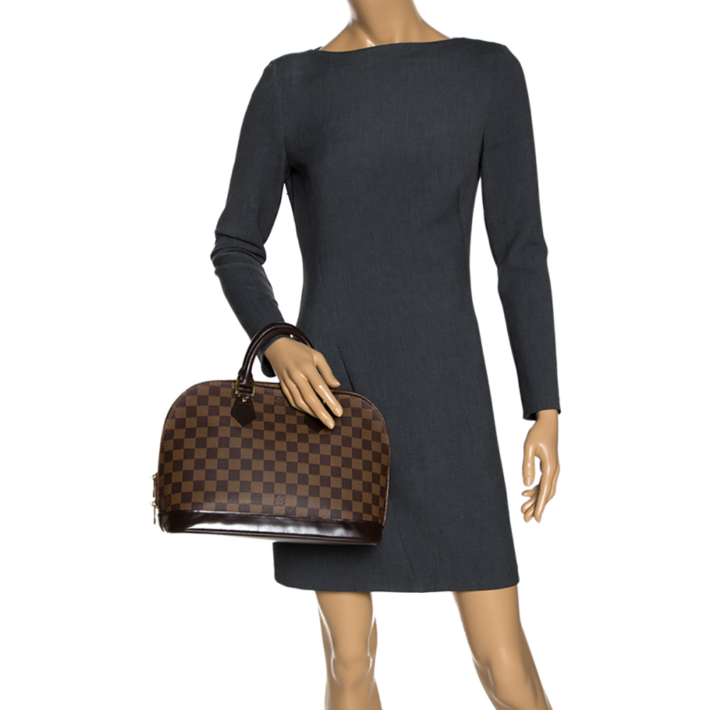 

Louis Vuitton Damier Ebene Canvas Alma PM Bag, Brown
