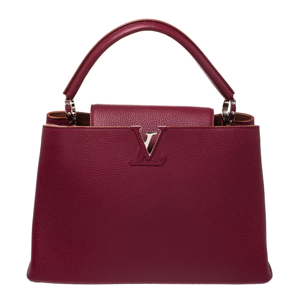Louis Vuitton brown Leather Capucines MM Top-Handle Bag