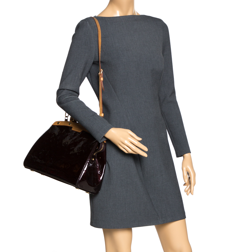 

Louis Vuitton Amarante Monogram Vernis Brea MM Bag, Burgundy