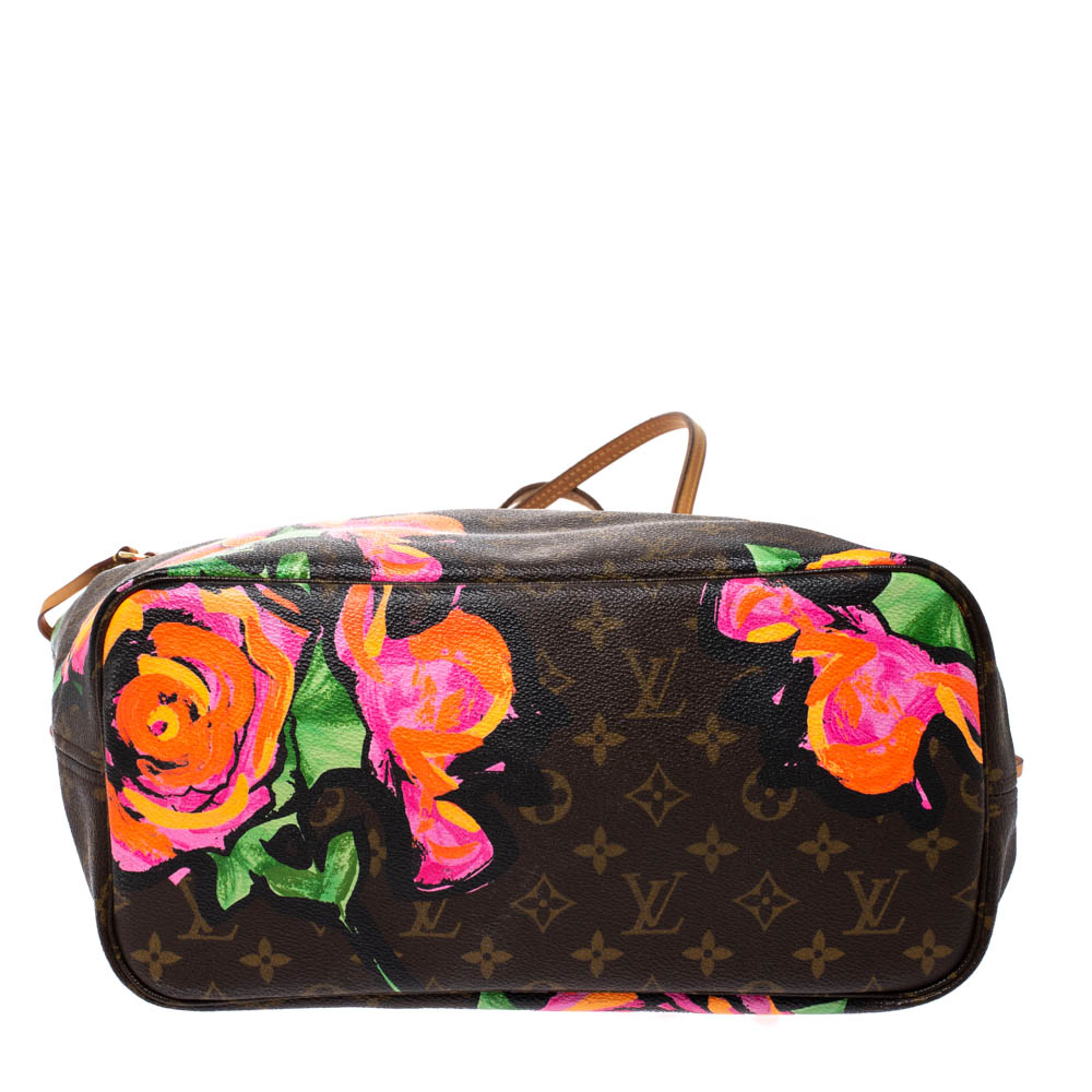 LOUIS VUITTON Neverfull MM Monogram Stephen Sprouse Roses Tote Bag 46746