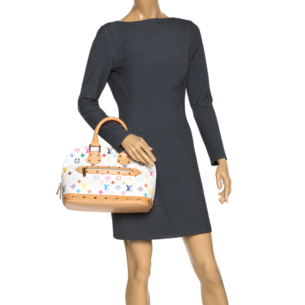 

Louis Vuitton White Multicolor Monogram Canvas Alma PM Bag