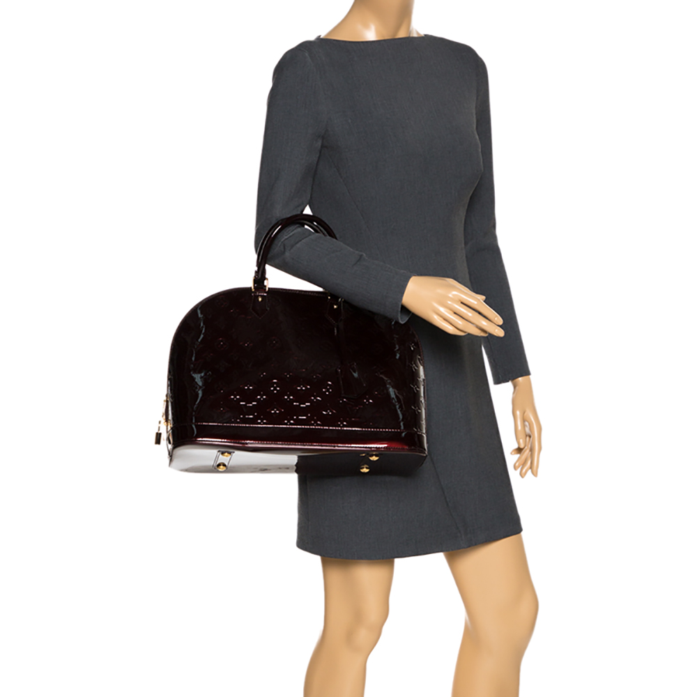 

Louis Vuitton Amarante Monogram Vernis Alma GM Bag, Burgundy
