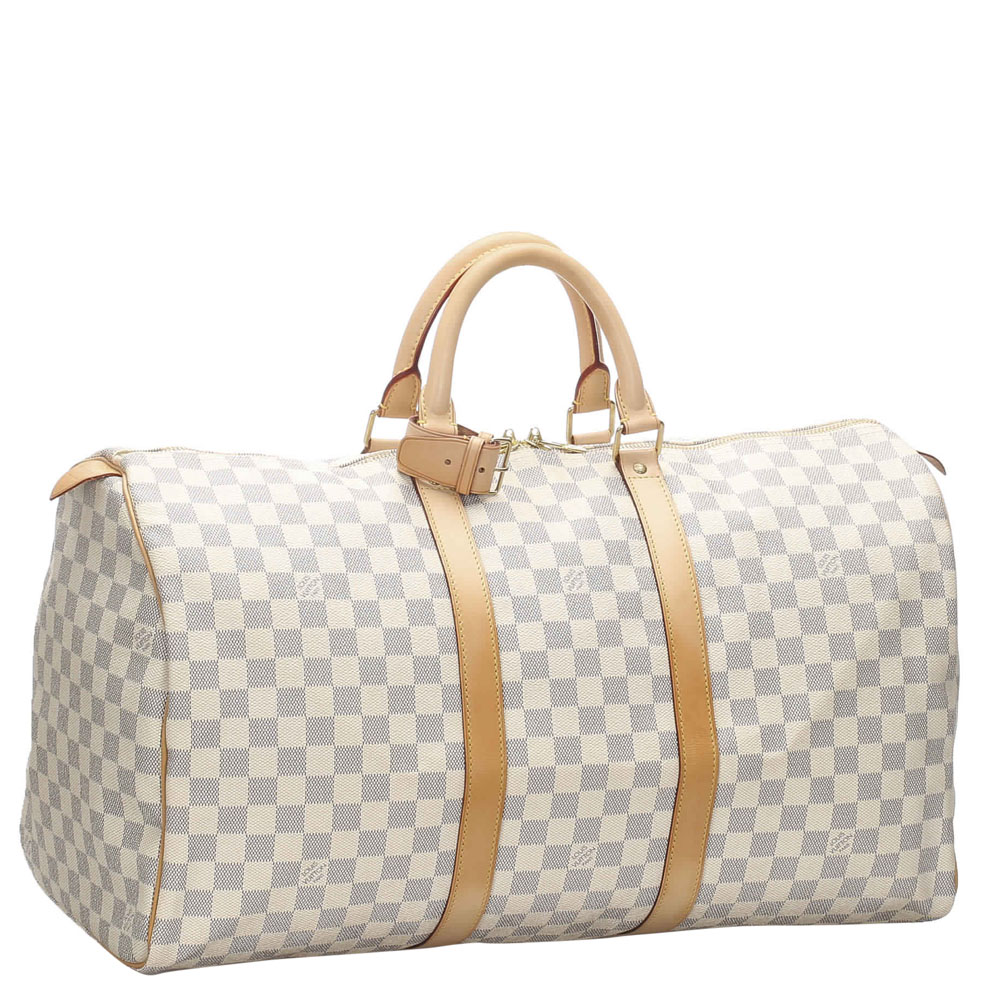 

Louis Vuitton Damier Azur Canvas Keepall 50 Bag, Blue
