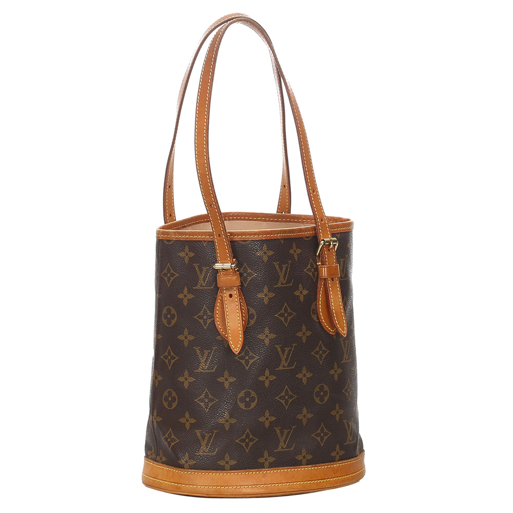 

Louis Vuitton Monogram Canvas Petit Bucket Bag, Brown