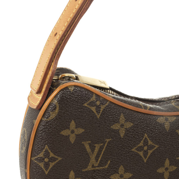 Louis Vuitton Croissant PM small size shoulder bag petite monogram Brown  Dark brown Leather Cloth ref.787629 - Joli Closet