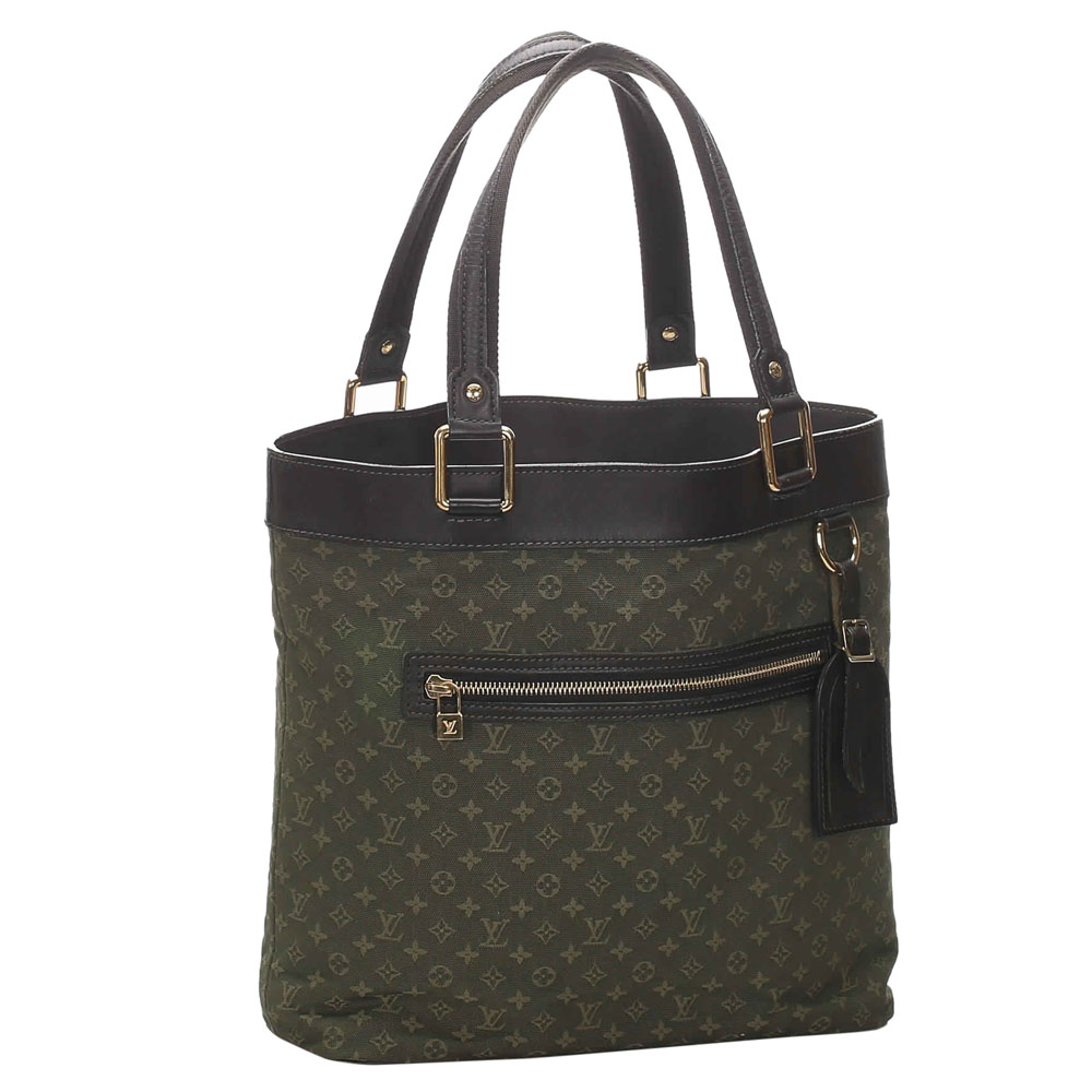 

Louis Vuitton Green Monogram Mini Lin Lucille GM Bag, Black