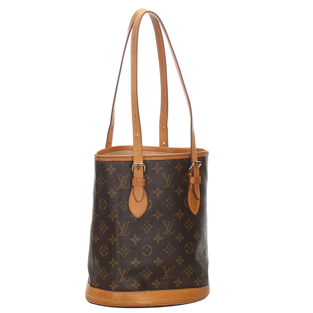 

Louis Vuitton Monogram Canvas Petit Bucket Bag, Brown