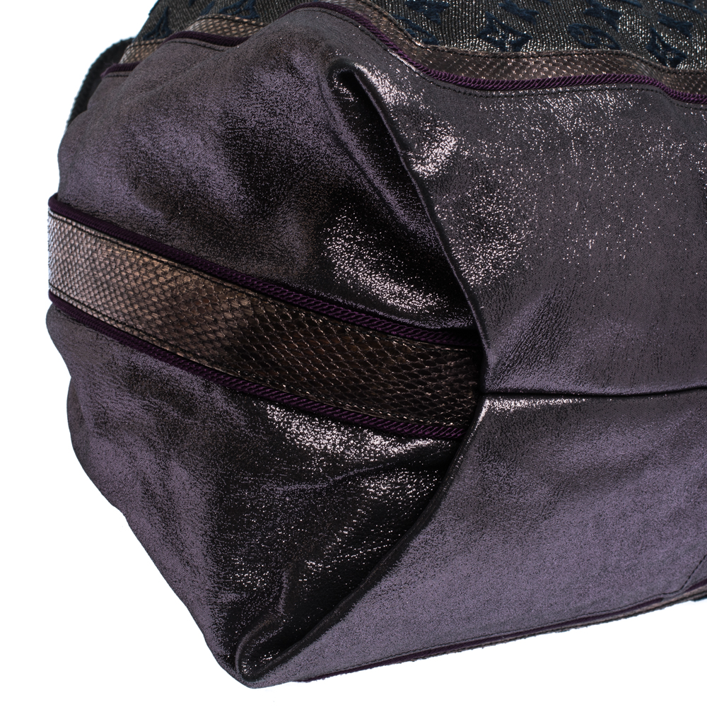 Louis Vuitton Lurex Bluebird Purple Python Ayers Snakeskin Monogram Handbag