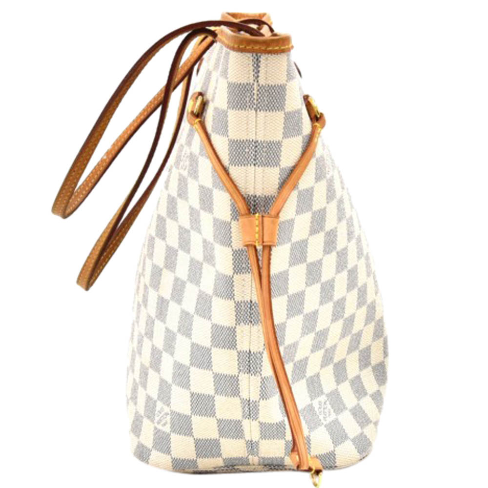 

Louis Vuitton Damier Azur Canvas Neverfull MM Bag, White