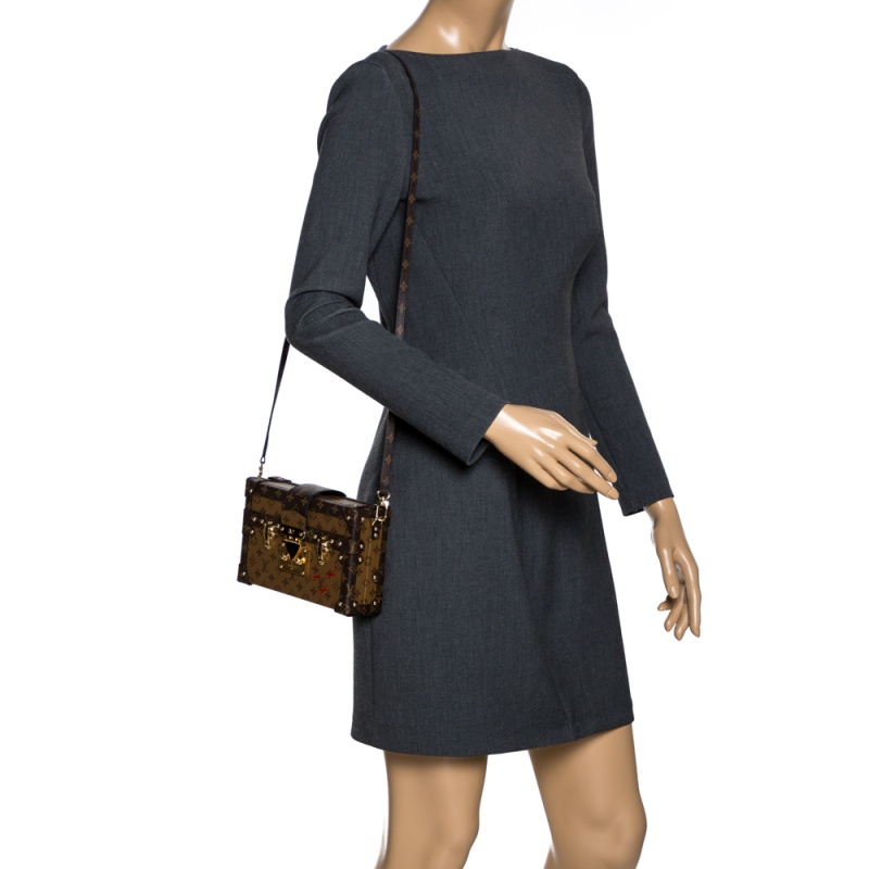 

Louis Vuitton Monogram Reverse Canvas Petite Malle Bag, Brown