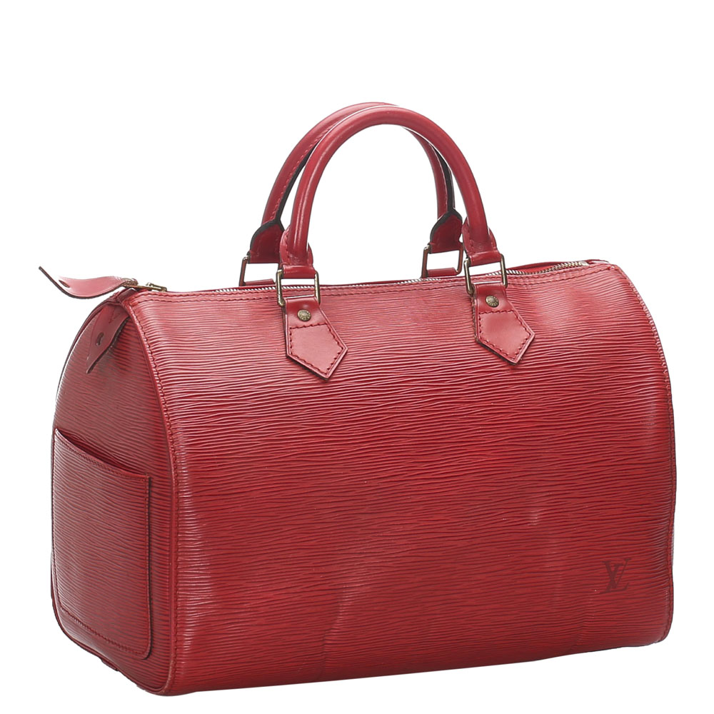 

Louis Vuitton Red Epi Leather Speedy 30 Bag