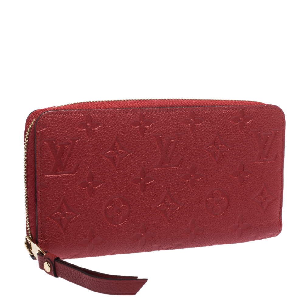 Louis Vuitton Scarlet Red Monogram Empreinte Leather Clemence Wallet
