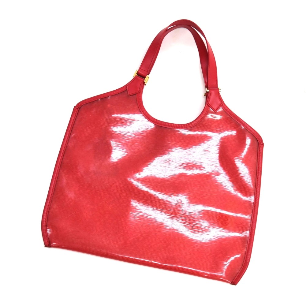 

Louis Vuitton Red Vinyl Epi & Leather Plage Lagoon GM Bag