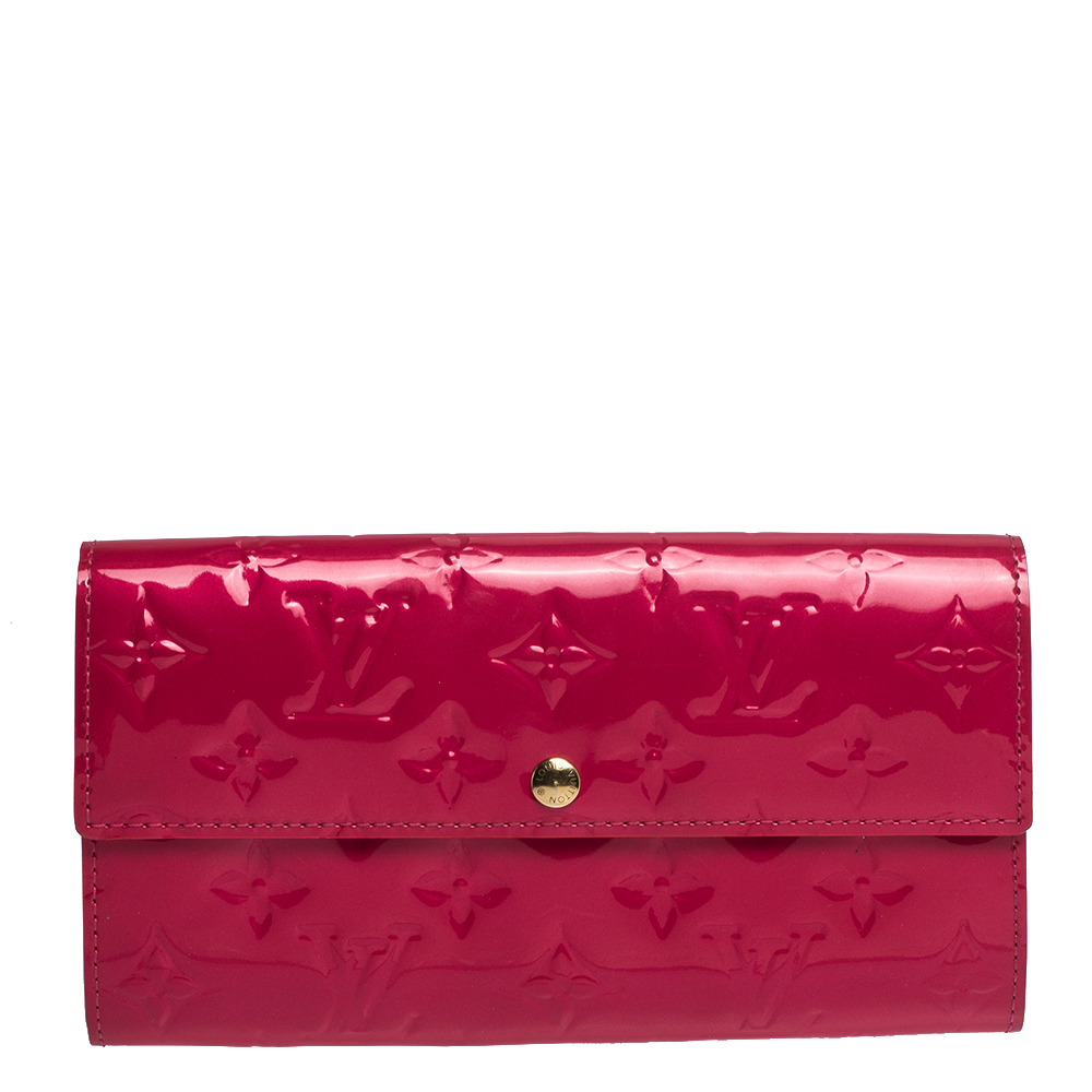 Louis Vuitton Rose Pop Monogram Vernis Sarah Wallet