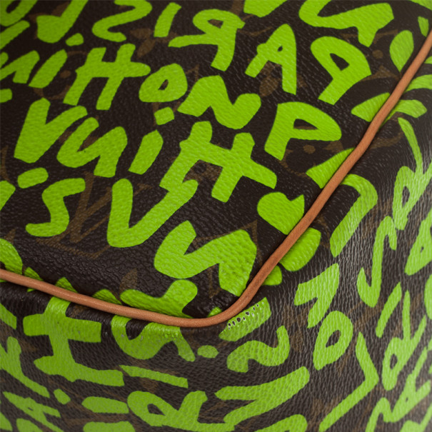 LOUIS VUITTON Monogram Graffiti Speedy 30 Green 112346