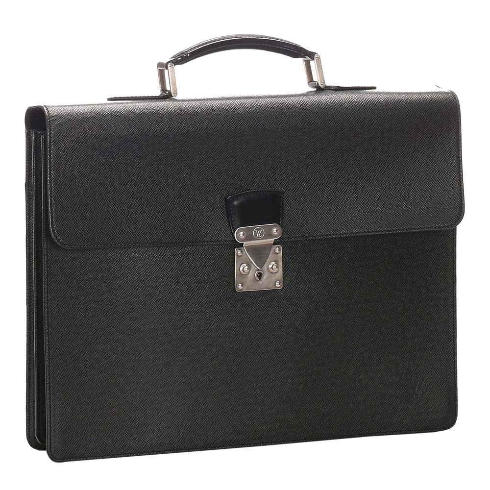 

Louis Vuitton Black Taiga Leather Serviette Kourad Briefcase