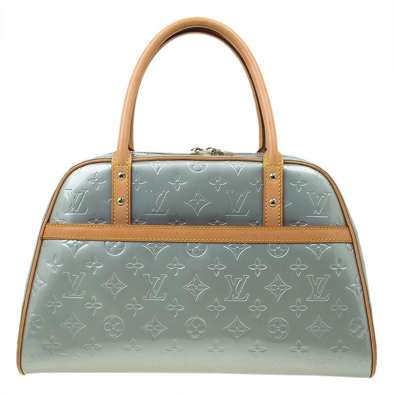 Pre Owned Louis Vuitton Silver Monogram Vernis Tompkins Square Satchel