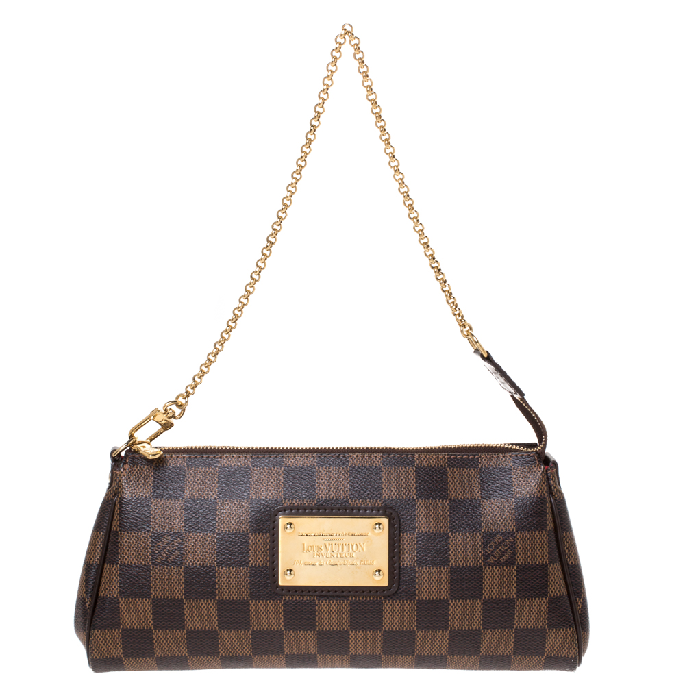 Pre Owned Louis Vuitton Damier Ebene Canvas Eva Pochette