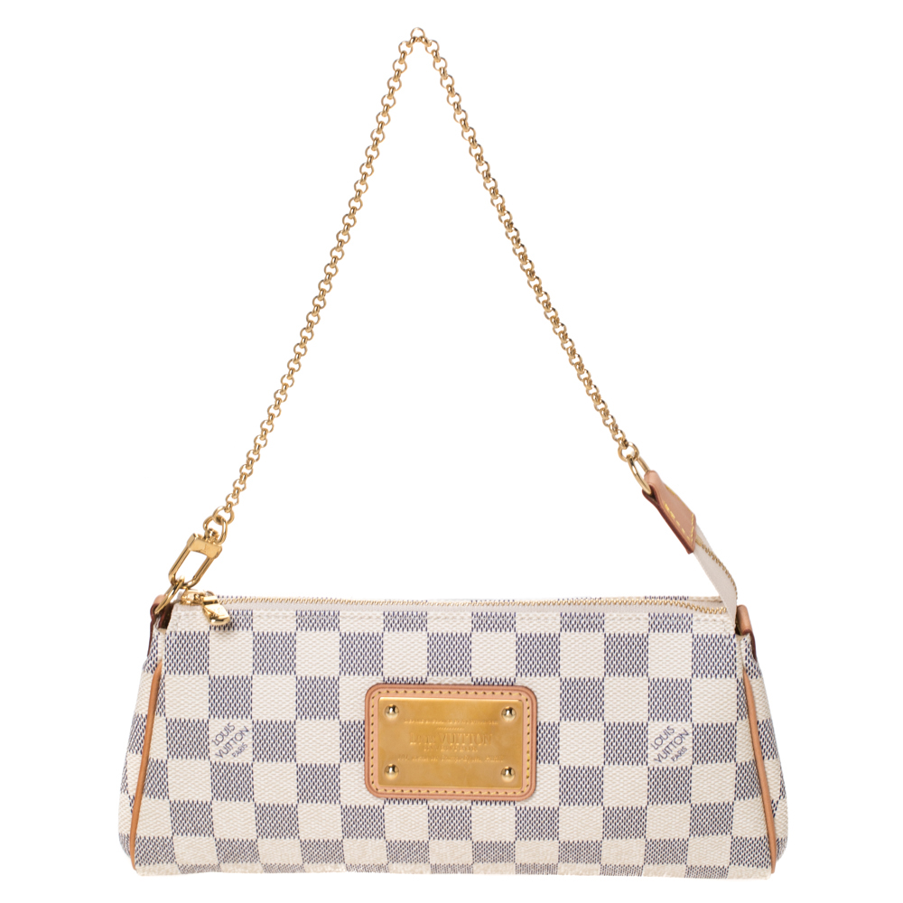 Pre Owned Louis Vuitton Damier Azur Canvas Eva Pochette