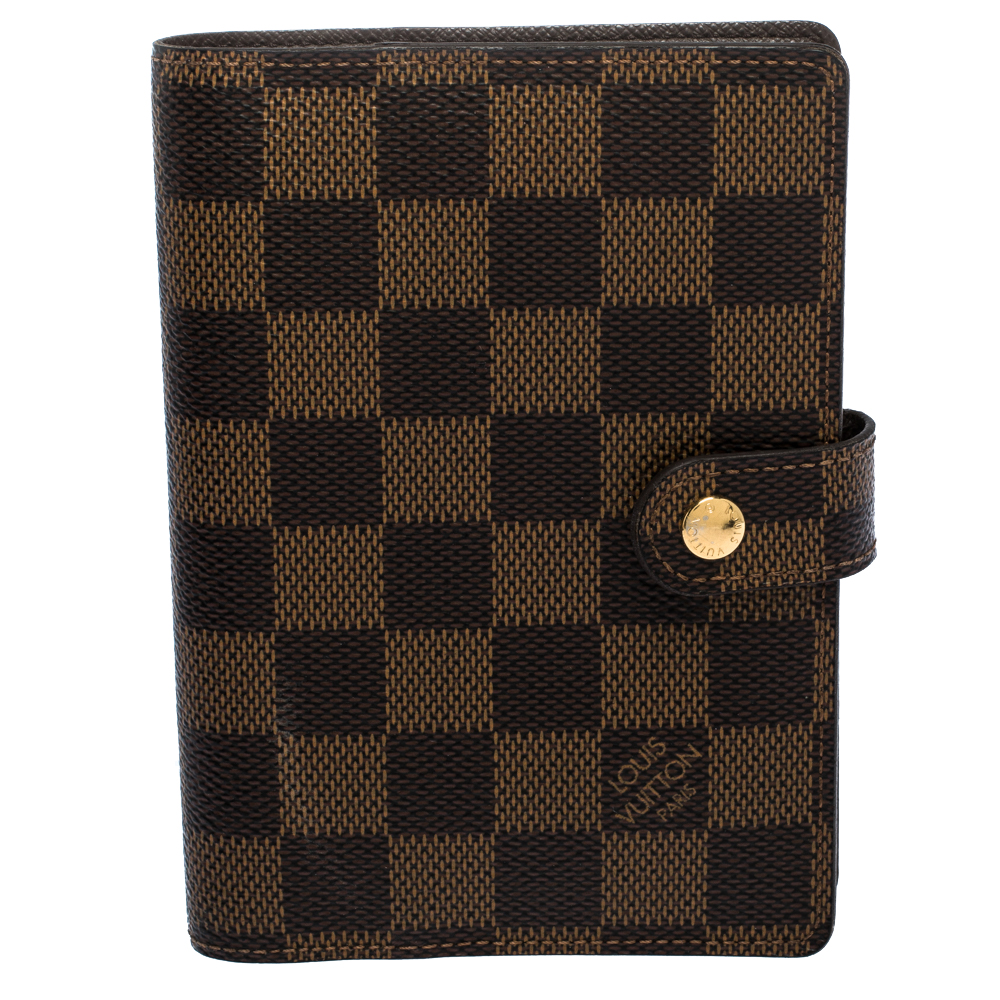 مملوكة مسبقًا Louis Vuitton Damier Ebene Canvas Ring Agenda Cover