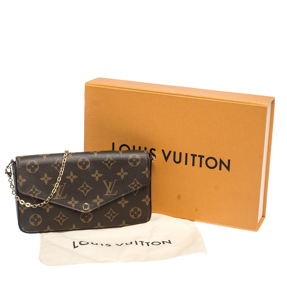 Louis Vuitton Pochette Felicie Monogram Blossom (Without Accessories) Brown/ Black in Toile Coated Canvas with Gold-tone - US