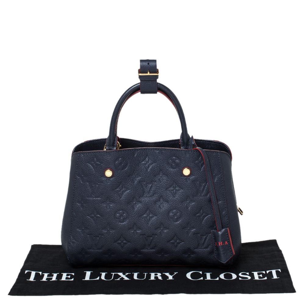 Louis Vuitton Marine Rouge Monogram Empreinte leather 'Sac Montagne BB' Tote  Shoulder Bag Schultertasche Sac Navy